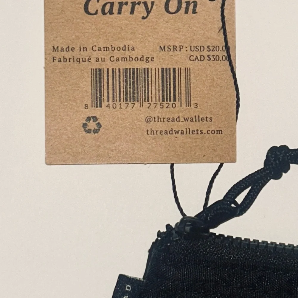 BRAND NEW- THREAD WALLET BLACK - ADVENTURE POUCH WALLET - Picture 5 of 11